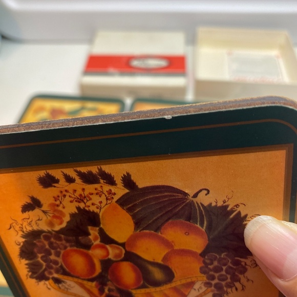 Vintage Pimpernel De Luxe Coasters - 6 Piece - Theorems Basket Of Fruit - Picture 5 of 8